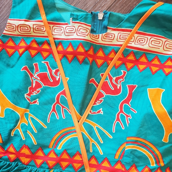 Handmade Turquoise Dress From India NEW! - Picture 2 of 3